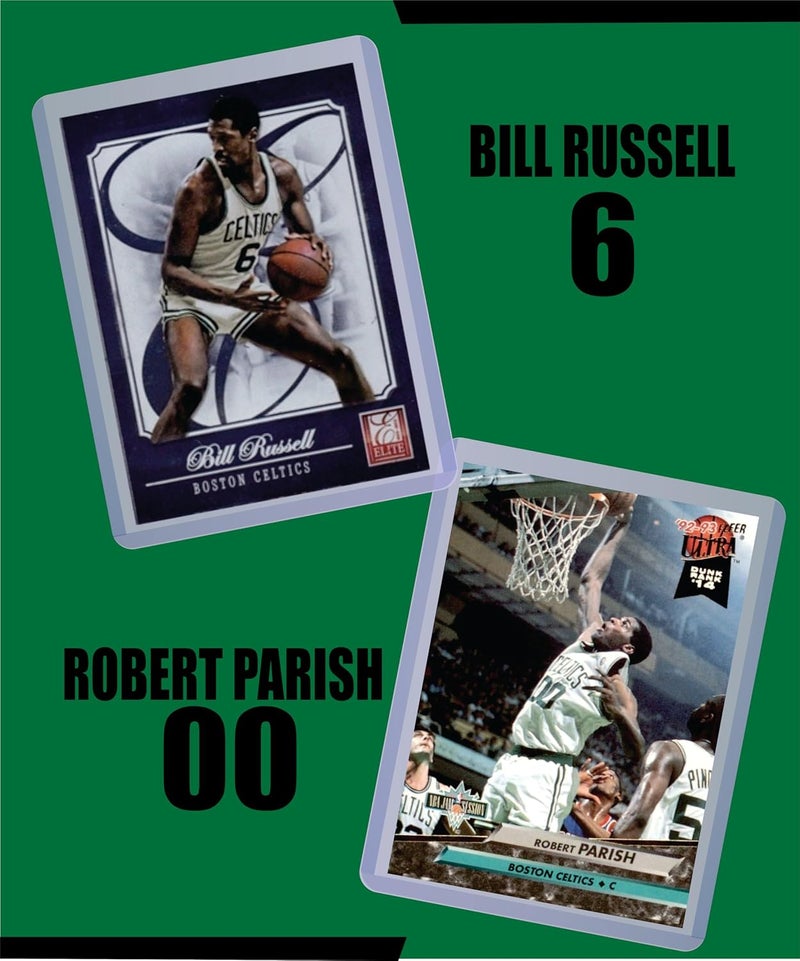 Chaser Boston Celtics Legends Cards: Larry Bird, John Havlicek, Bill Russell, Paul Pierce, Robert Parrish, Kevin Mchale, and Sam Jones (7) Assorted GOAT Card Gift Pack - Image 4